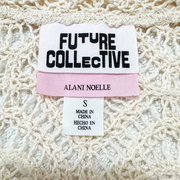 Future Collective Alani Noelle Crochet Cardigan Cream Women's Size S - Picture 4 of 7